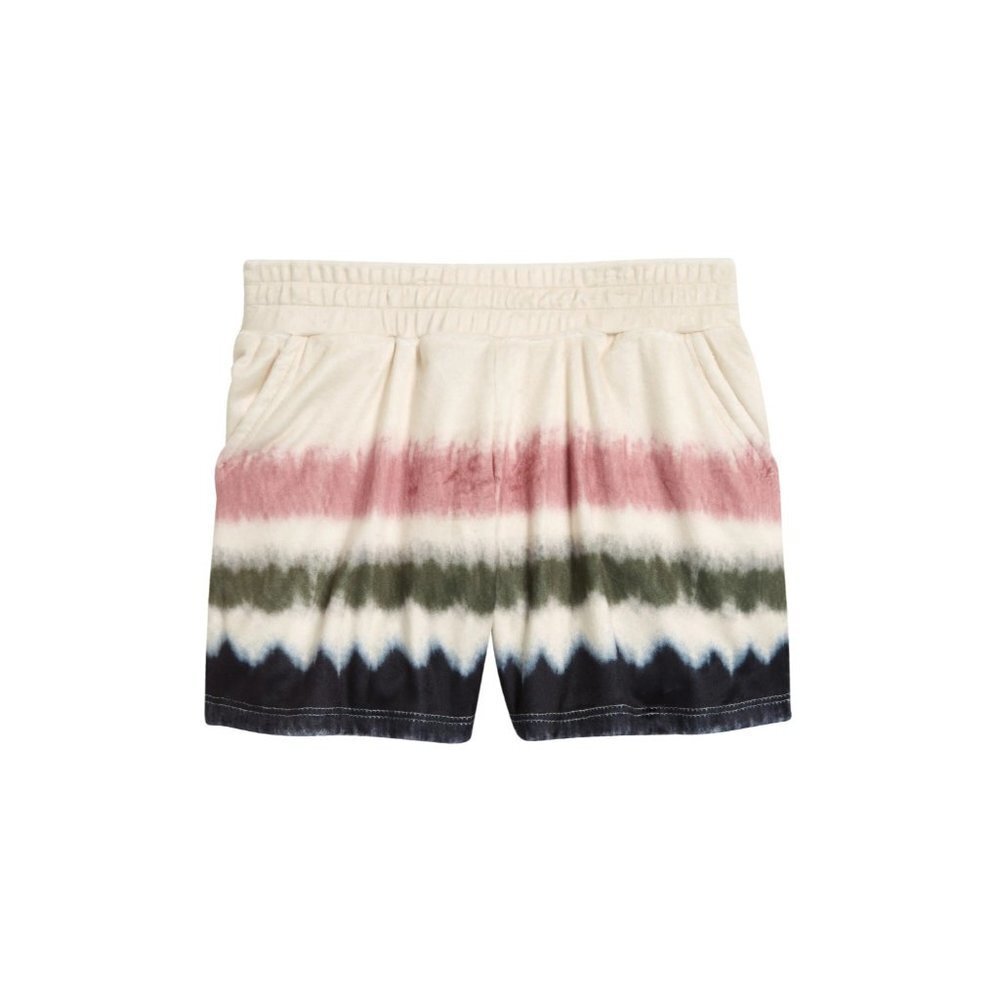 Freshman Kids Youth Girls M 8/10 Stretch Velvet Tie Dye Shorts Ivory Stripe 1735